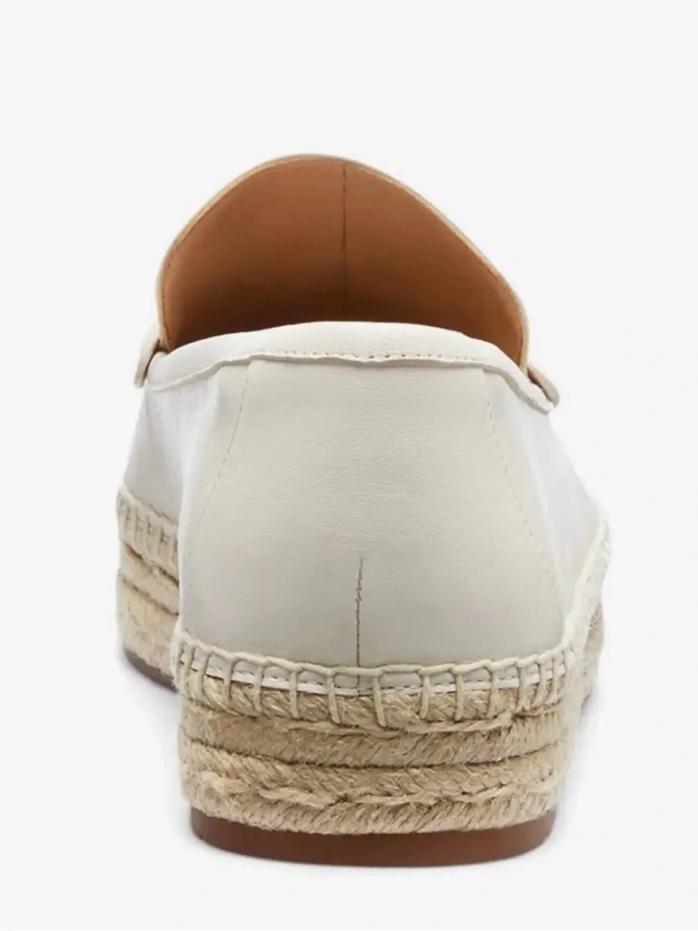 COACH Camilla Genuine Leather C Logo Platform Espadrilles Ivory/Chalk Size 6.5
